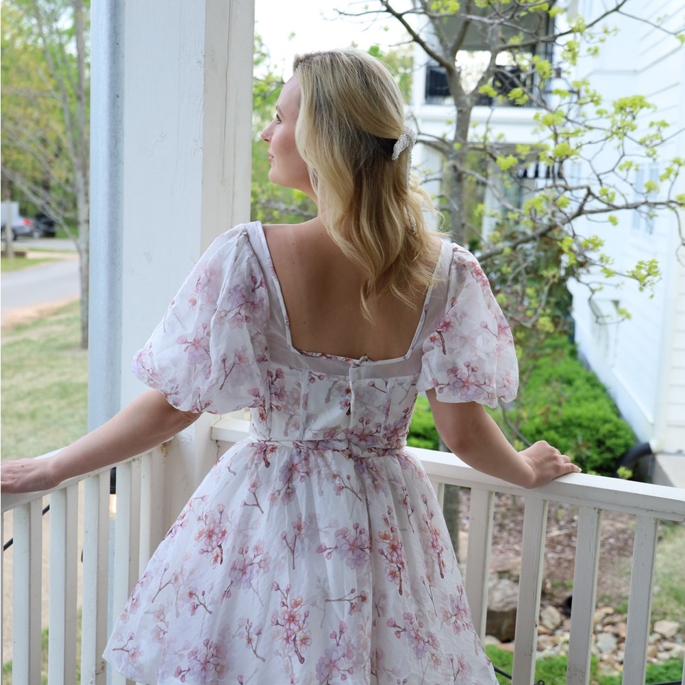 Floral Bardot Mini Dress Size 8/L